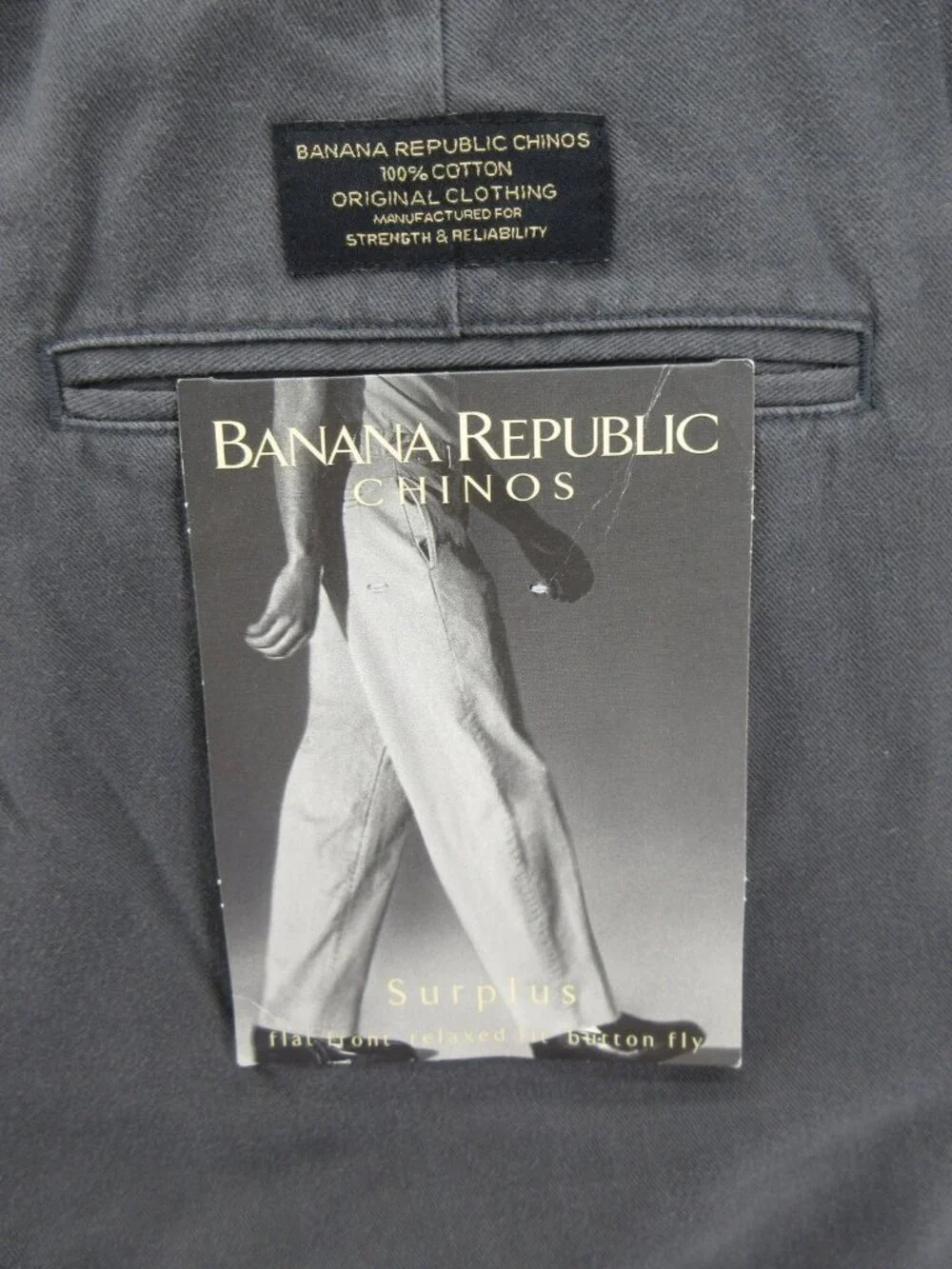 VINTAGE Banana Republic 38 L Surplus Chino Relaxed Fit Button Fly NEW